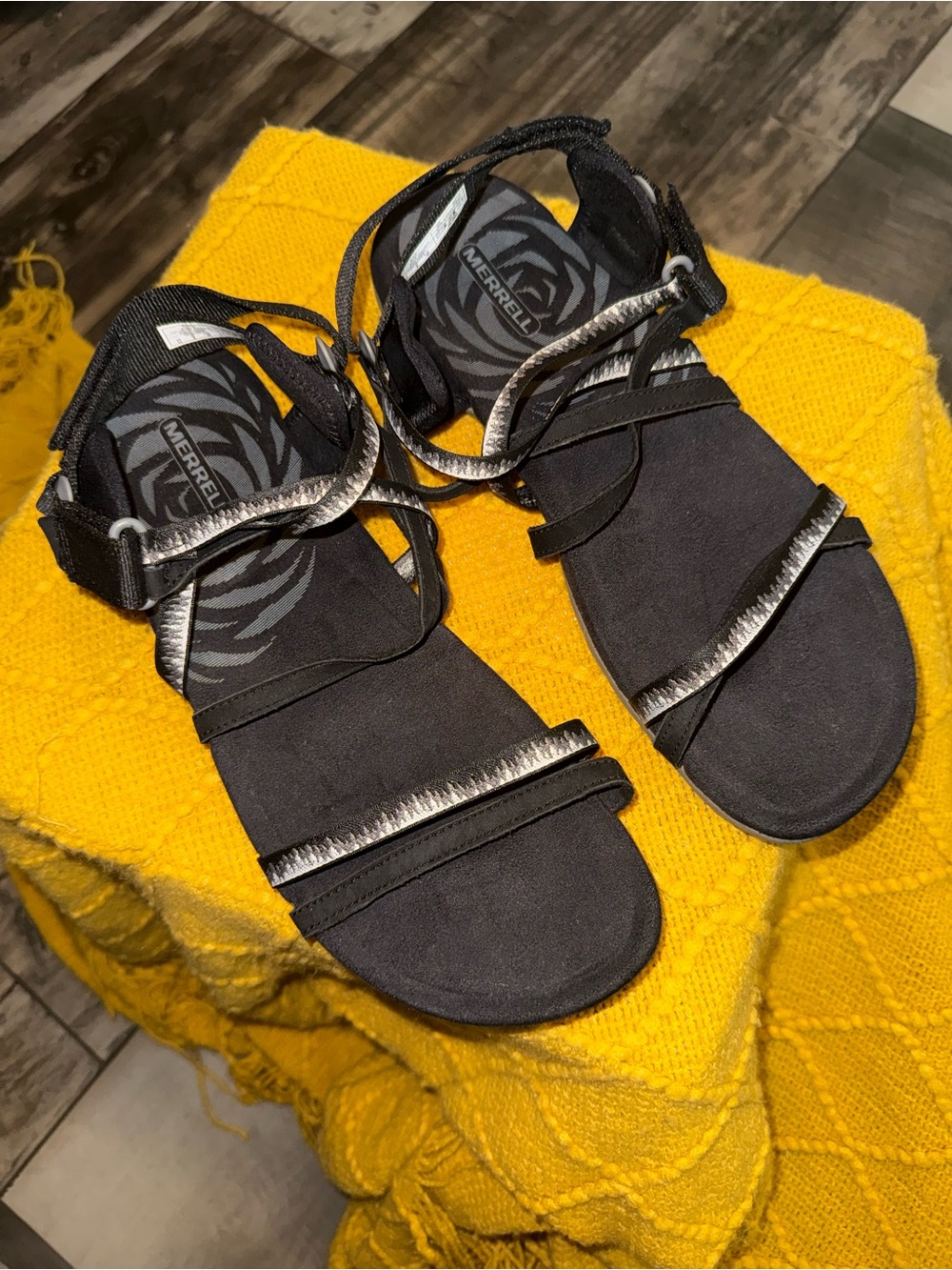 Merrell Black and Silver Strappy Women's Sandals